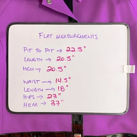 Vintage Courrèges Paris Purple Wool Skirt Blazer Set With Patent Leather Trim 44 - Picture 7 of 16